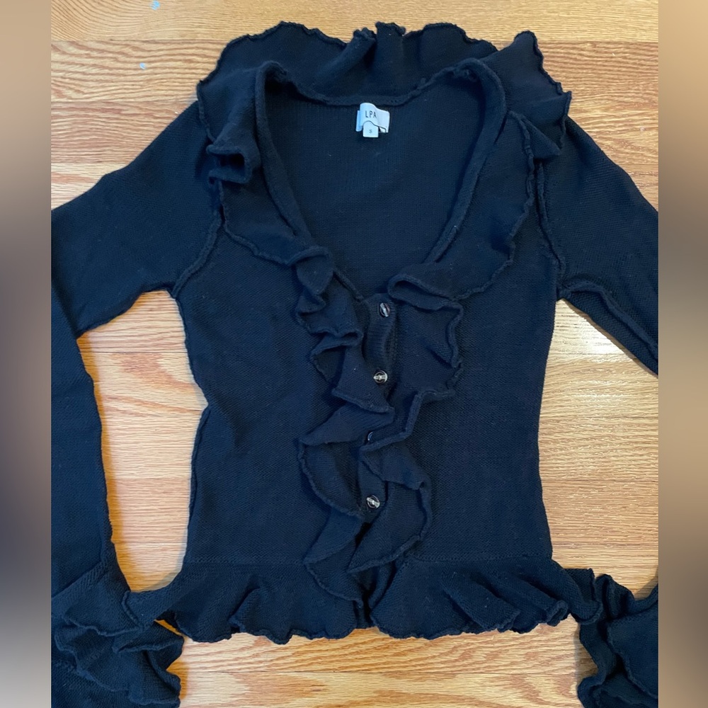LPA Black Ruffle Cardigan - Picture 5 of 6